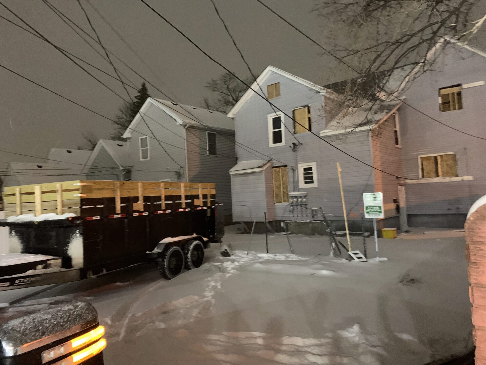 Dumpster rental at construction job site in Oakland County Michigan